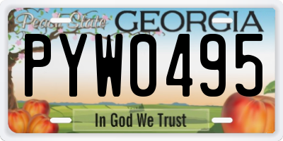 GA license plate PYW0495