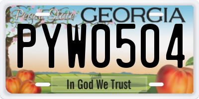 GA license plate PYW0504