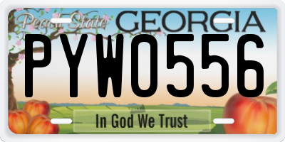 GA license plate PYW0556