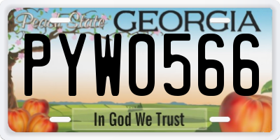 GA license plate PYW0566
