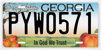 GA license plate PYW0571