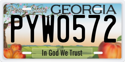 GA license plate PYW0572