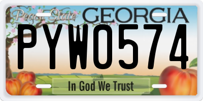 GA license plate PYW0574