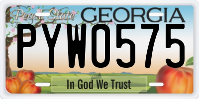 GA license plate PYW0575