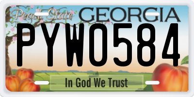 GA license plate PYW0584