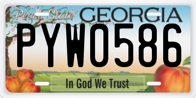 GA license plate PYW0586