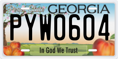 GA license plate PYW0604
