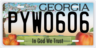 GA license plate PYW0606