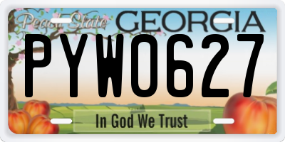 GA license plate PYW0627