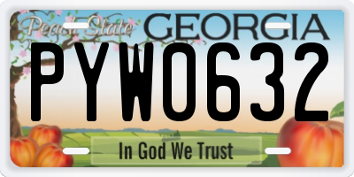 GA license plate PYW0632