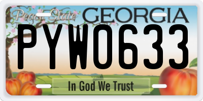 GA license plate PYW0633