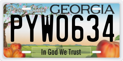 GA license plate PYW0634