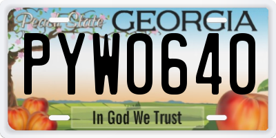 GA license plate PYW0640