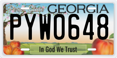 GA license plate PYW0648