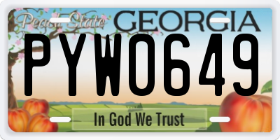 GA license plate PYW0649