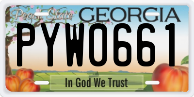 GA license plate PYW0661