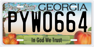 GA license plate PYW0664