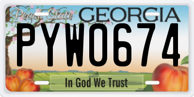 GA license plate PYW0674