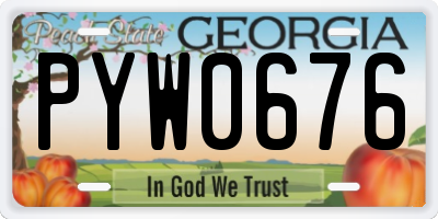 GA license plate PYW0676