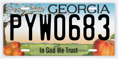 GA license plate PYW0683