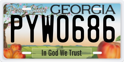 GA license plate PYW0686