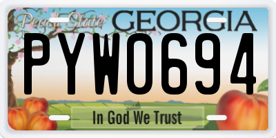 GA license plate PYW0694