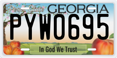 GA license plate PYW0695
