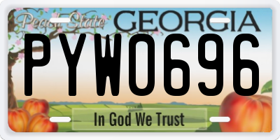 GA license plate PYW0696