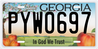 GA license plate PYW0697