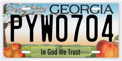 GA license plate PYW0704