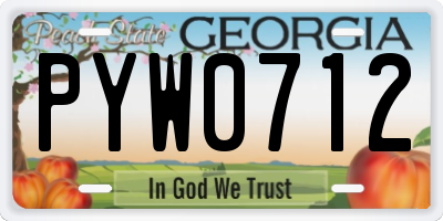 GA license plate PYW0712