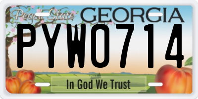 GA license plate PYW0714