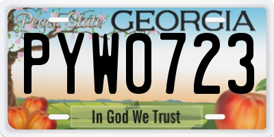 GA license plate PYW0723