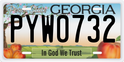 GA license plate PYW0732