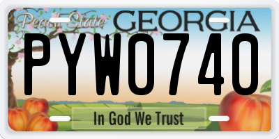 GA license plate PYW0740