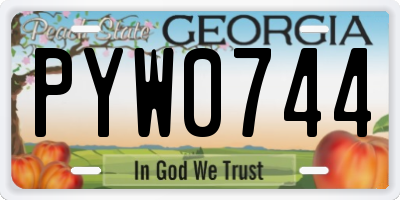 GA license plate PYW0744