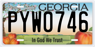 GA license plate PYW0746