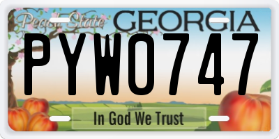 GA license plate PYW0747