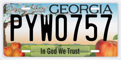 GA license plate PYW0757