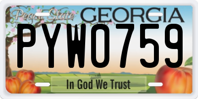 GA license plate PYW0759