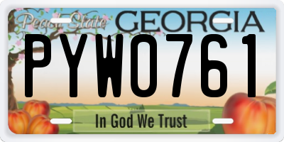 GA license plate PYW0761