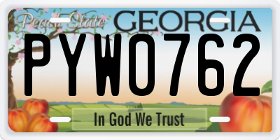 GA license plate PYW0762