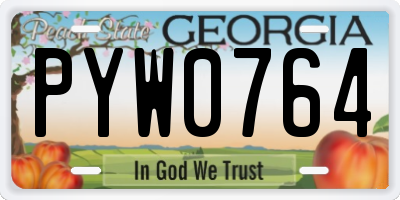 GA license plate PYW0764