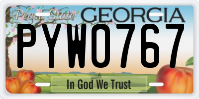 GA license plate PYW0767