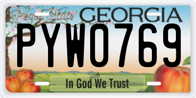 GA license plate PYW0769