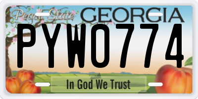 GA license plate PYW0774