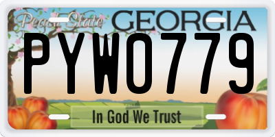 GA license plate PYW0779