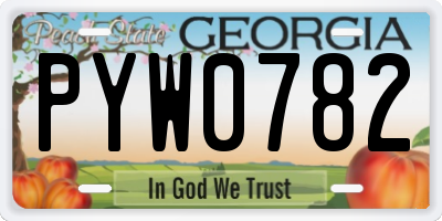 GA license plate PYW0782
