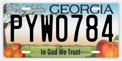 GA license plate PYW0784