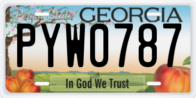 GA license plate PYW0787